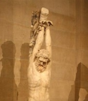 The Torment of Marsyas , Cross or stake?